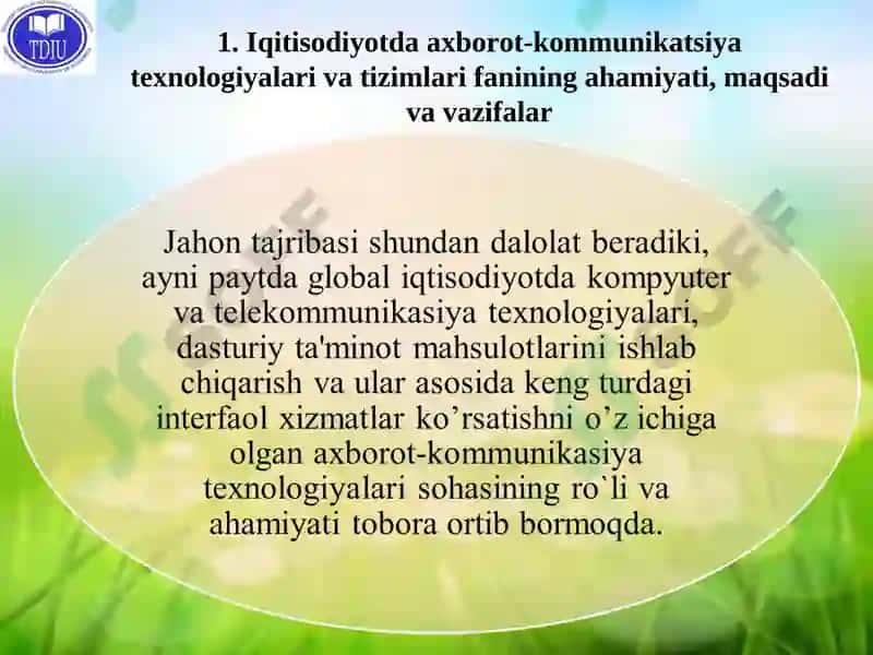 Iqtisodiyotda axborot-kommunikatsiya tеxnologiyalari va tizimlari 3