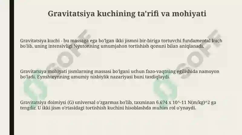 Gravitatsion kuchi va uning tabiati 3