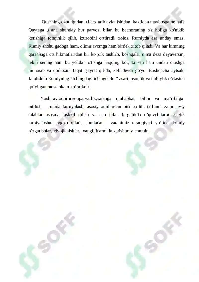 Jaloliddin Rumiyning “Ichingdagi ichingdadur” asari tahlili 3