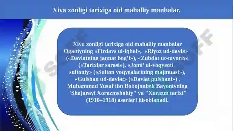 Hasanova Sarvaraning Manbashunoslik va tarix shunoslik fanidan tayyorlagan taqdimoti 3