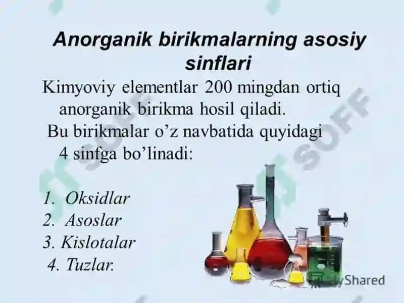anorganik birikmalarning eng muhim sinflari 3