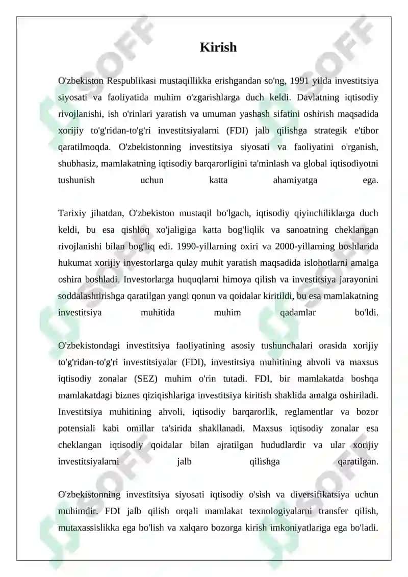 O'zbekistonda investitsiyalar va investitsion faoliyat 3