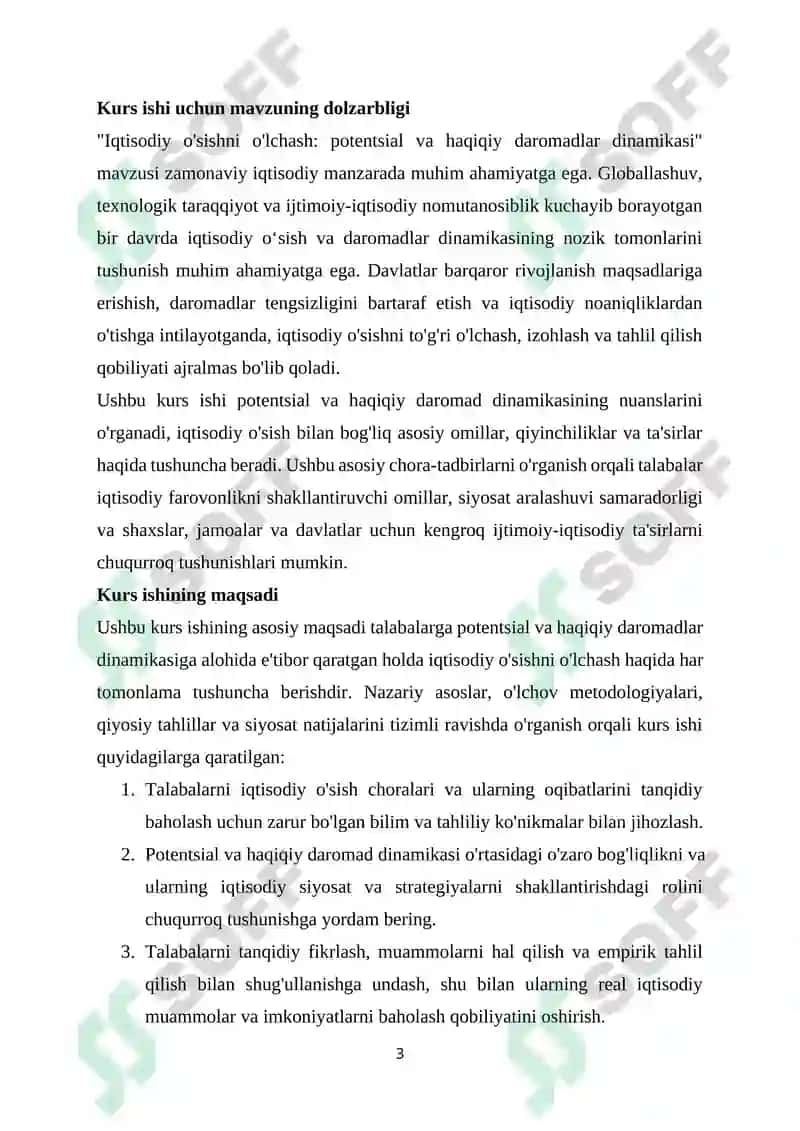 IQTISODIY OʻSISH OʻLCHOVI: POTENSIAL VA HAQIQIY DAROMAD DINAMIKASI 3