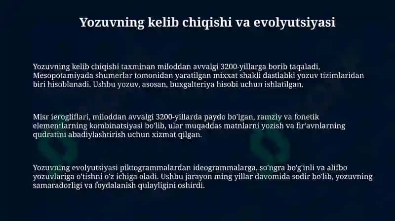 Yozuv va uning taraqqiyoti 3