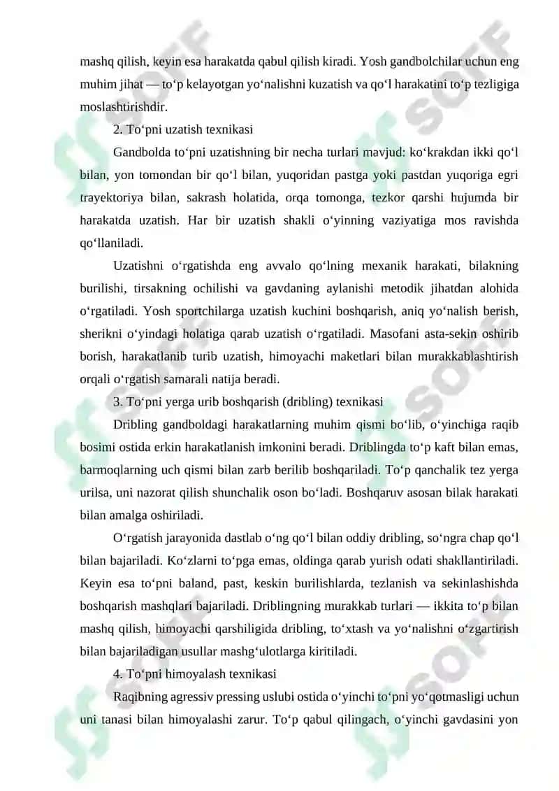 Gandbol O‘yinida To‘pni Boshqarish Texnikasi 3