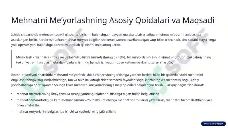 Reja va Mehnatni Me’yorlashning Samaradorlikka Ta’siri 3