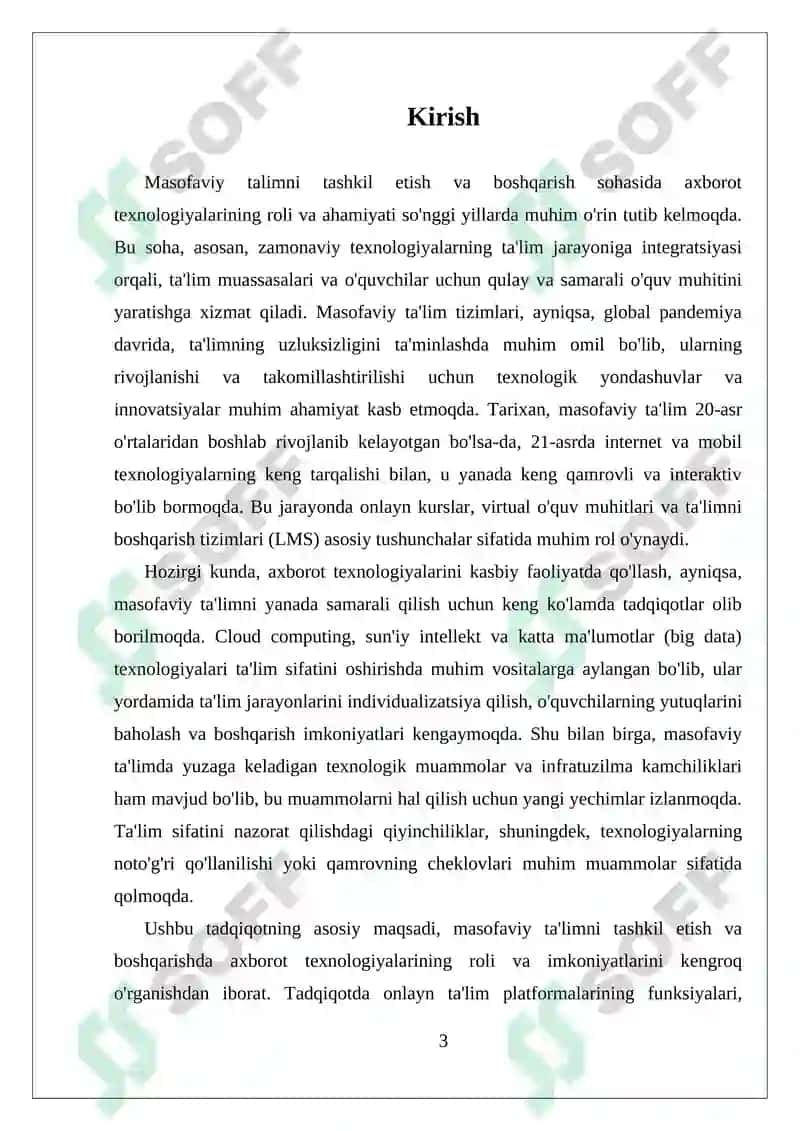 Masofaviy Talimni Tashkil Etish va Boshqarish 3