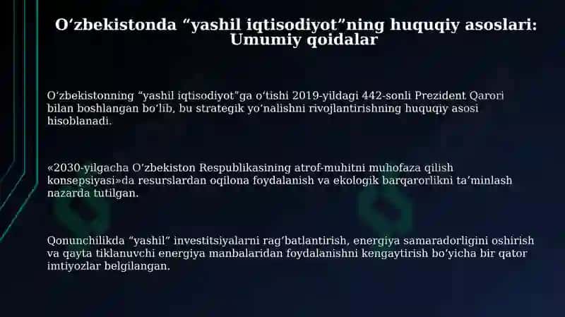 O‘zbekistonda “yashil iqtisodiyot”ning huquqiy asoslari 3