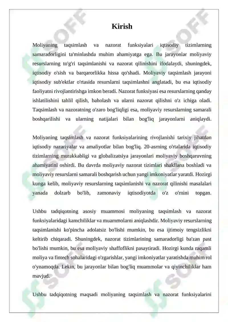 Moliyaning taqsimlash va nazorat funksiyalari 3