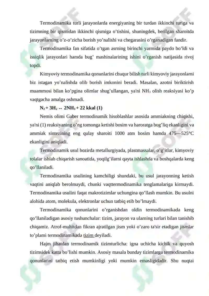 Kimyoviy termodinamika va termokimyo asoslari 3
