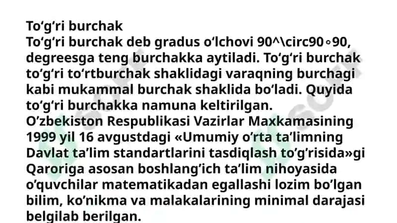 Burchak  va ularning turlari.Figuralarni farqlay olish,qismlarga bo'lish , qismlardan figuralar hosil qilish 3
