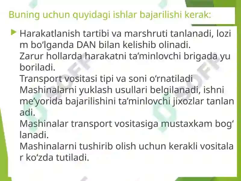 Ma’ruza12: Meliorativ mashinalarni ko‘chiribo‘t kuzish 3