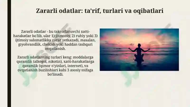 Zararli odatlardan saqlanish va oldini olish usullari 3