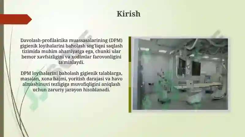 Loyiha materiallari bo'yicha davolash-profilaktika muassasalarini baholash 3
