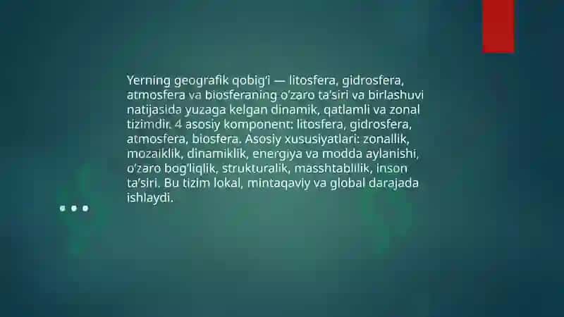Yerning geografik qobig‘i. Biosfera 3