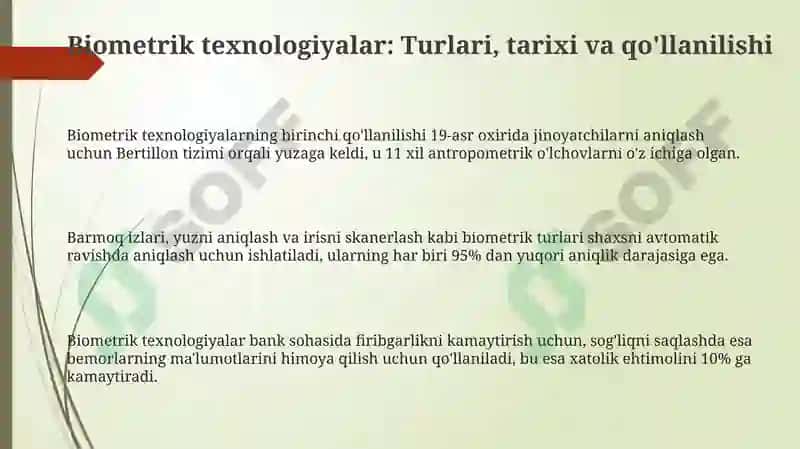 Biometrik texnologiyalar 3