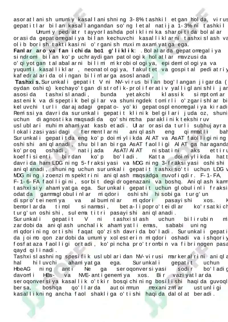 Surunkali gepatitlar. Tashxisot mezonlari. Qiyosiy tashxis. Davosi. Profilaktikasi 3