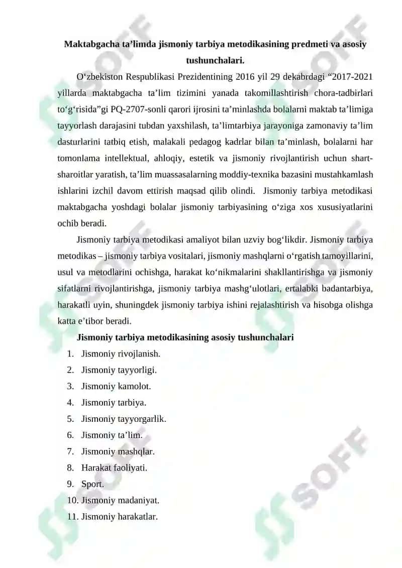 Maktabgacha ta’lim yo’nalishi (kechki) guruh talabasi 3