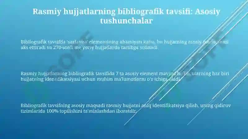 Rasmiy hujjatlarni biblografik tavsiflash 3