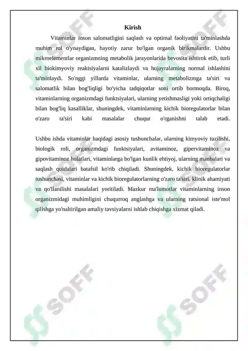 Vitaminlar. Kichik bioboshqaruvchilar haqida umumiy tushunchalar 3
