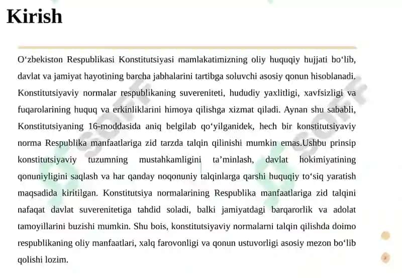 Konstitutsiyaning Respublika manfaatlarini qat'iy tadqiq etishga doir tadqiqot ishi 3