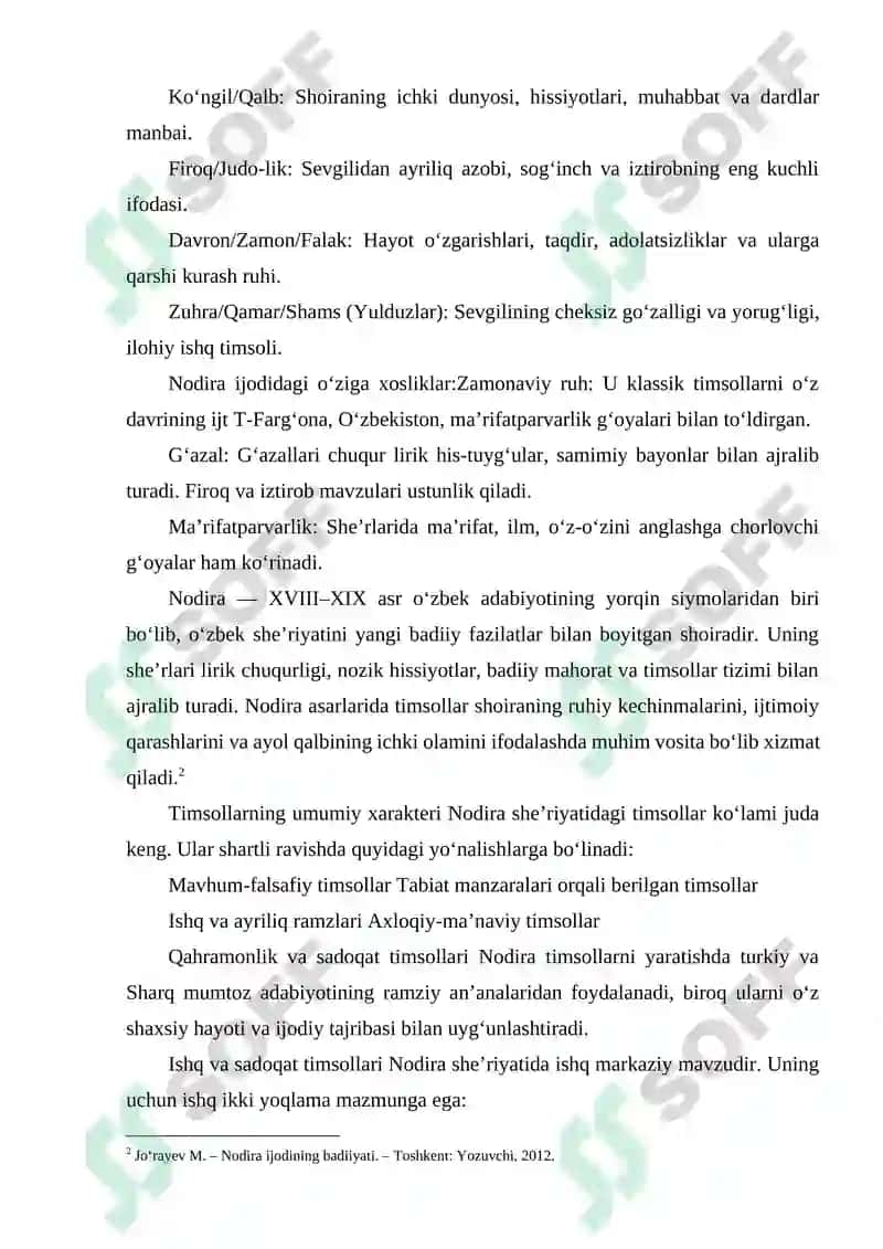 NODIRA SHEʼRIYATINING TIMSOLLAR KOʻLAMI 2 3