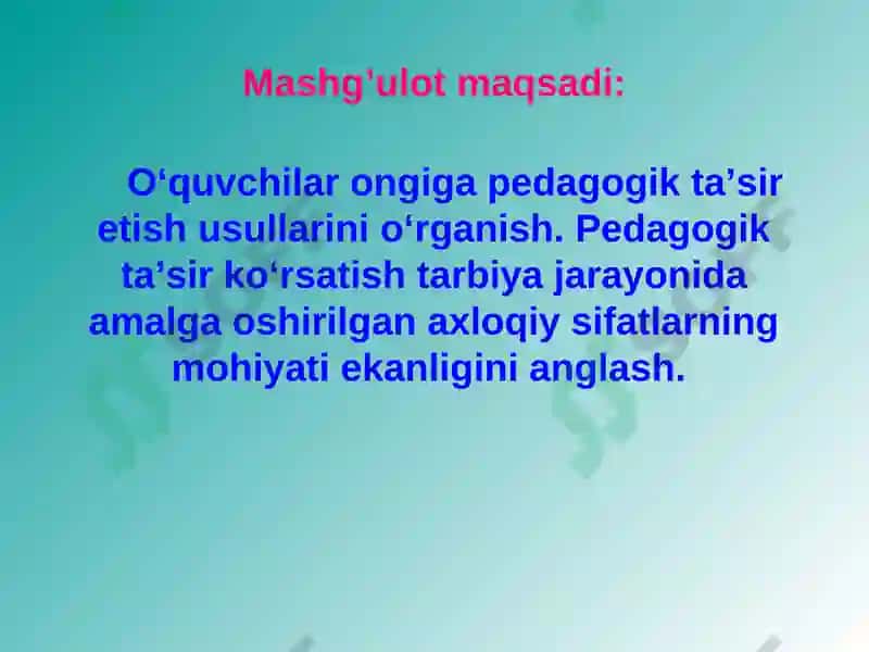 Tarbiyaviy ishlarning o’quvchi tarbiyasiga ta’siri 3