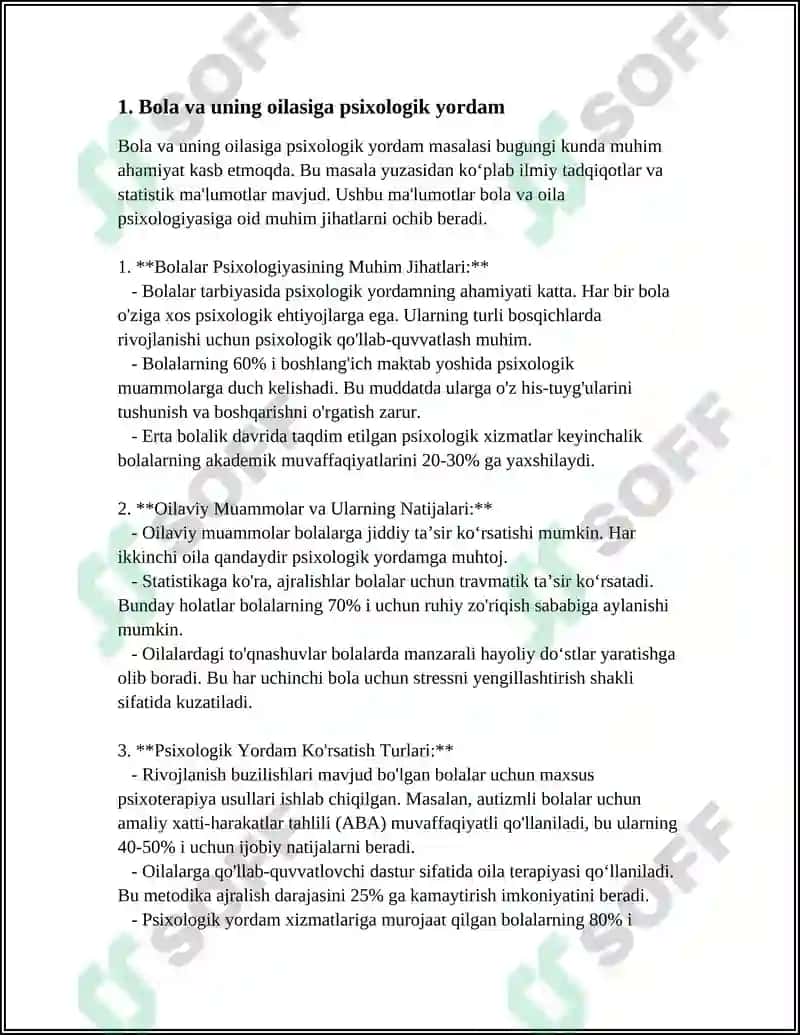 Bola va uning oilasiga psixologik yordam dasturi 3