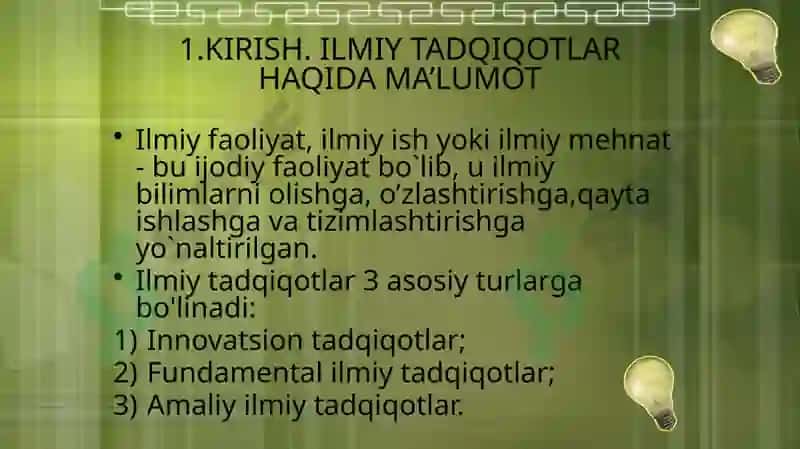 FUNDAMENTAL VA AMALIY TADQIQOTLAR LOYIHALARI 3