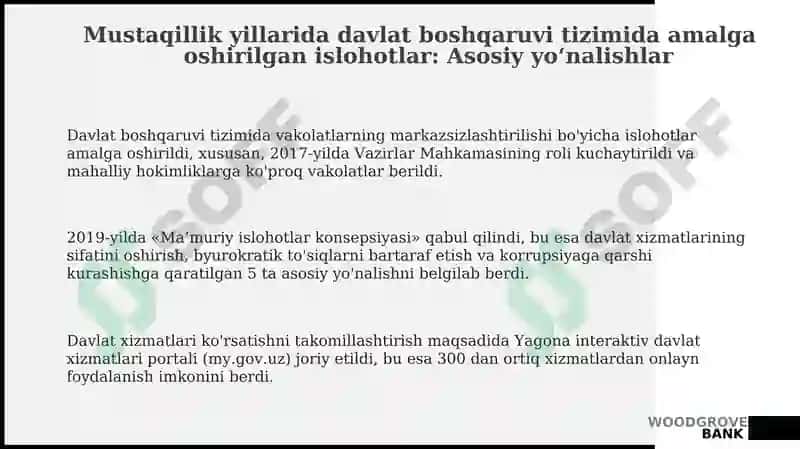 Mustaqillik yillarida davlat boshqaruvi tizimida amalga oshirilgan islohotlar 3