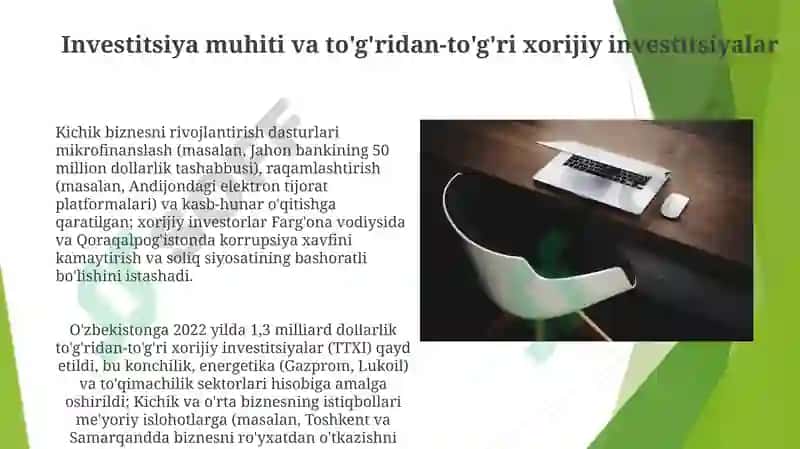 OʻZBEKISTONDA KICHIK BIZNES VA TADBIRKORLIKNI RIVOJLANTIRISH ISTIQBOLLARI 3