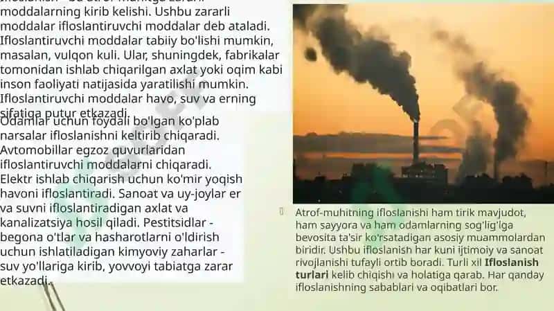 Atrof-muhitning ifloslanishi haqida 3