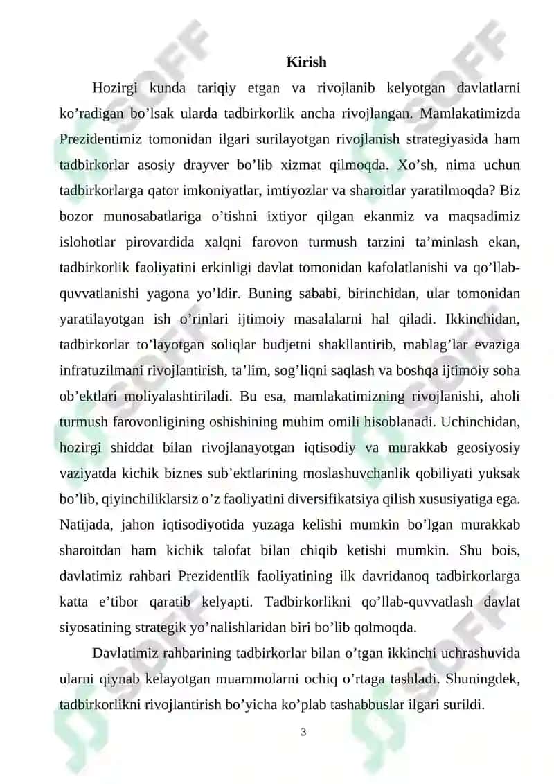 Tadbirkorlik faoliyati uning asosiy belgilari va vazifalari 3