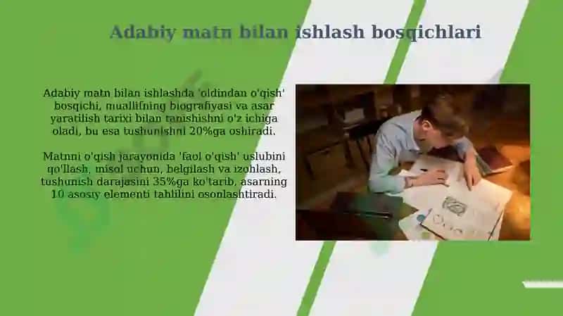 Adabiy matn bilan ishlash bosqichlari 3