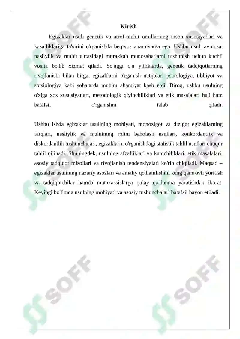 Egizaklar usuli 3