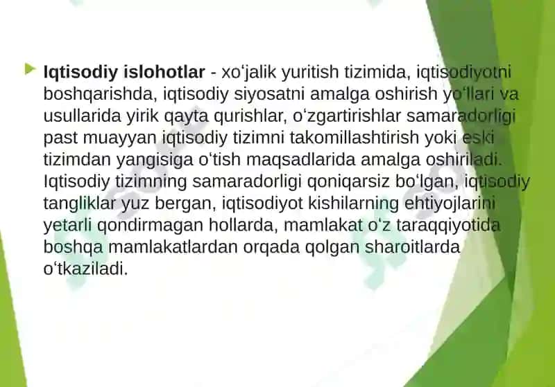 Mustaqil O'zbekiston: yosh davlatning iqtisodiy xolatni barqarorlashtirish uchun qo'ygan qadamlar 3