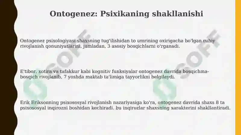 Ontogenezda inson psixikasining rivojlanishi 3