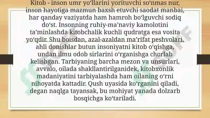 Kitobxonlik Madaniyatini Tartibiash 3