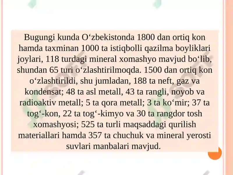 Mineral xomashyo resurslaridan foydalanish 3