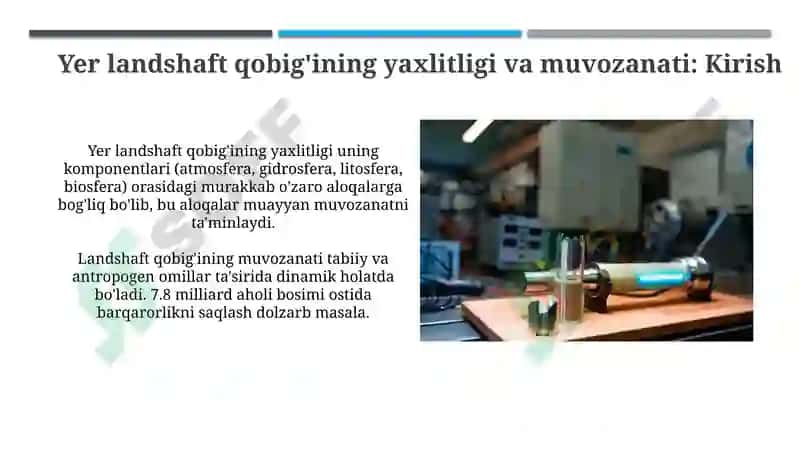 Yer landshaft qobig'ining yaxlitligi va muvozanati 3