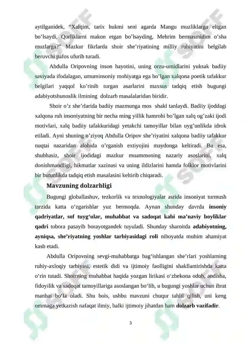 ABDULLA ORIPOV SHE’RIYATIDA SEVGI MUHABBAT MOTIVLARI 3