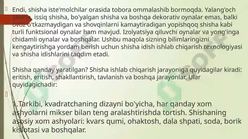 Shisha Idishlar Ishlab Chiqarish Texnologiyasi 3