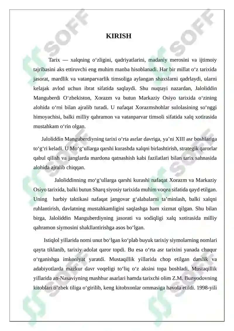 JALOLIDDIN MANGUBERDI -VATAN HIMOYACHISI VA MILLIY QAHRAMON SIFATIDAGI TARIXIY OʻRNI” 3