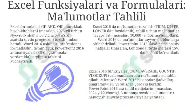 Excel 2016 Funksiyalari va Formulalari 3