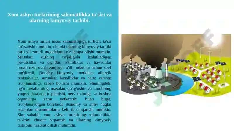 Xom ashyo turlarining salomatlikka ta'siri va ularning kimyoviy tarkibi 3