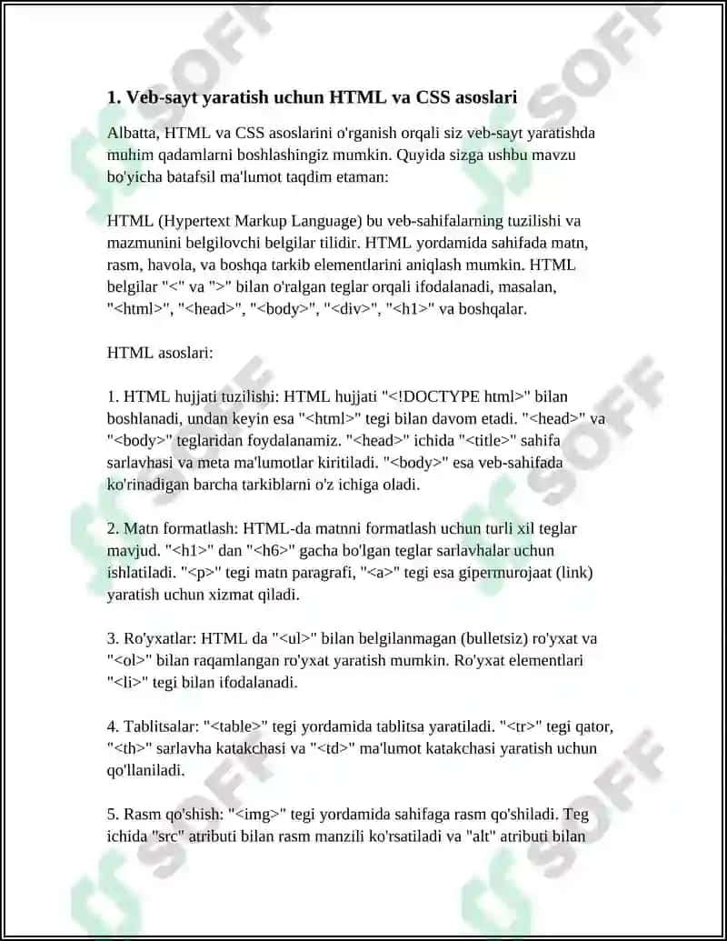 WEB SAYTLAR YARATISHGA YÔNALTIRILGAN DASTURIY TAʼMINOTLAR 3