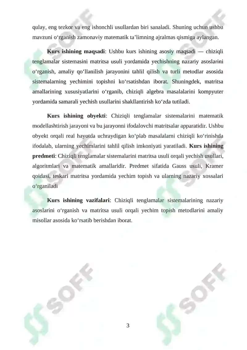 Chiziqli Tenglamalar Sestimasini Yechishning Matritsa Usuli 3