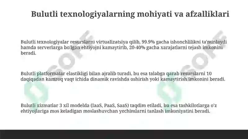 Bulutli texnologiyalarning mohiyati va afzalliklari 3