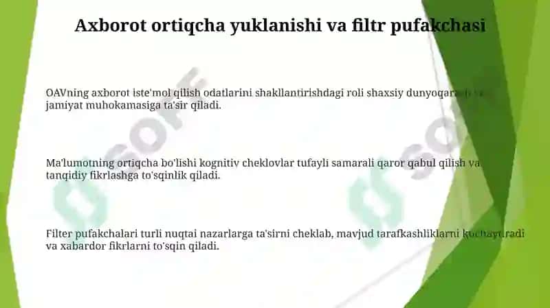 Axborot matnlar bilan ishlash va media madaniyat 3