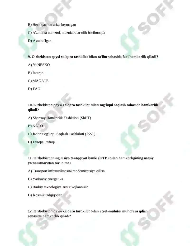 O'zbekistonning xalqaro tashkilotlar bilan xamkorlik aloqalari 3